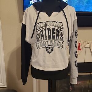 NFL Las Vegas Raiders Black and White Hoodie